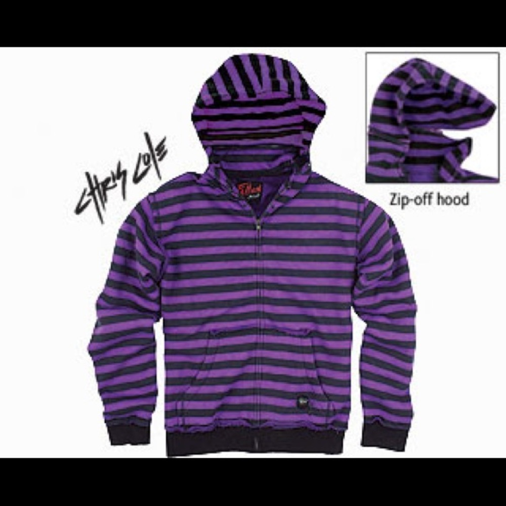 ISO Fallen X Chris Cole Purple striped hoodie XL